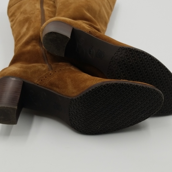 Talbots Brown Heeled Suede Over the Calf Boots - Picture 6 of 8